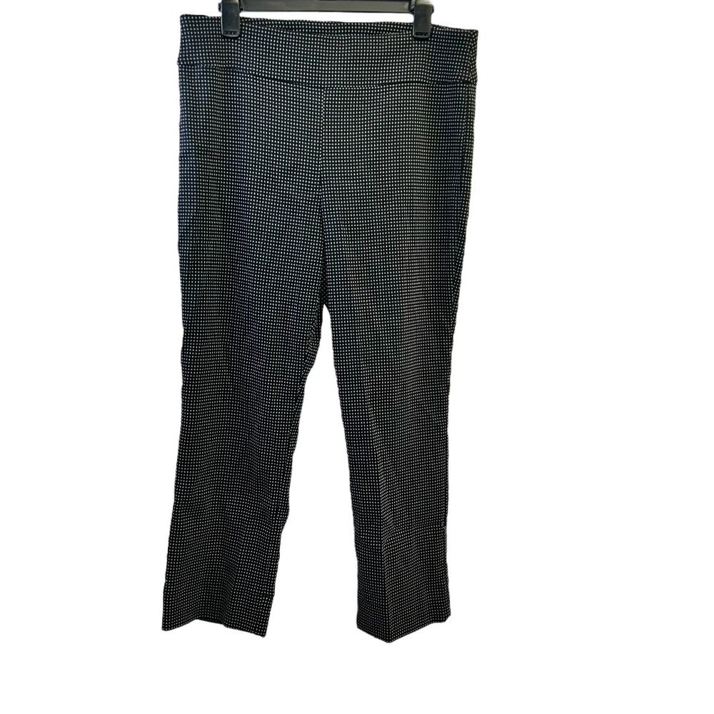 INC International Concepts Black With White Design Stretch Dress Pants Size 12